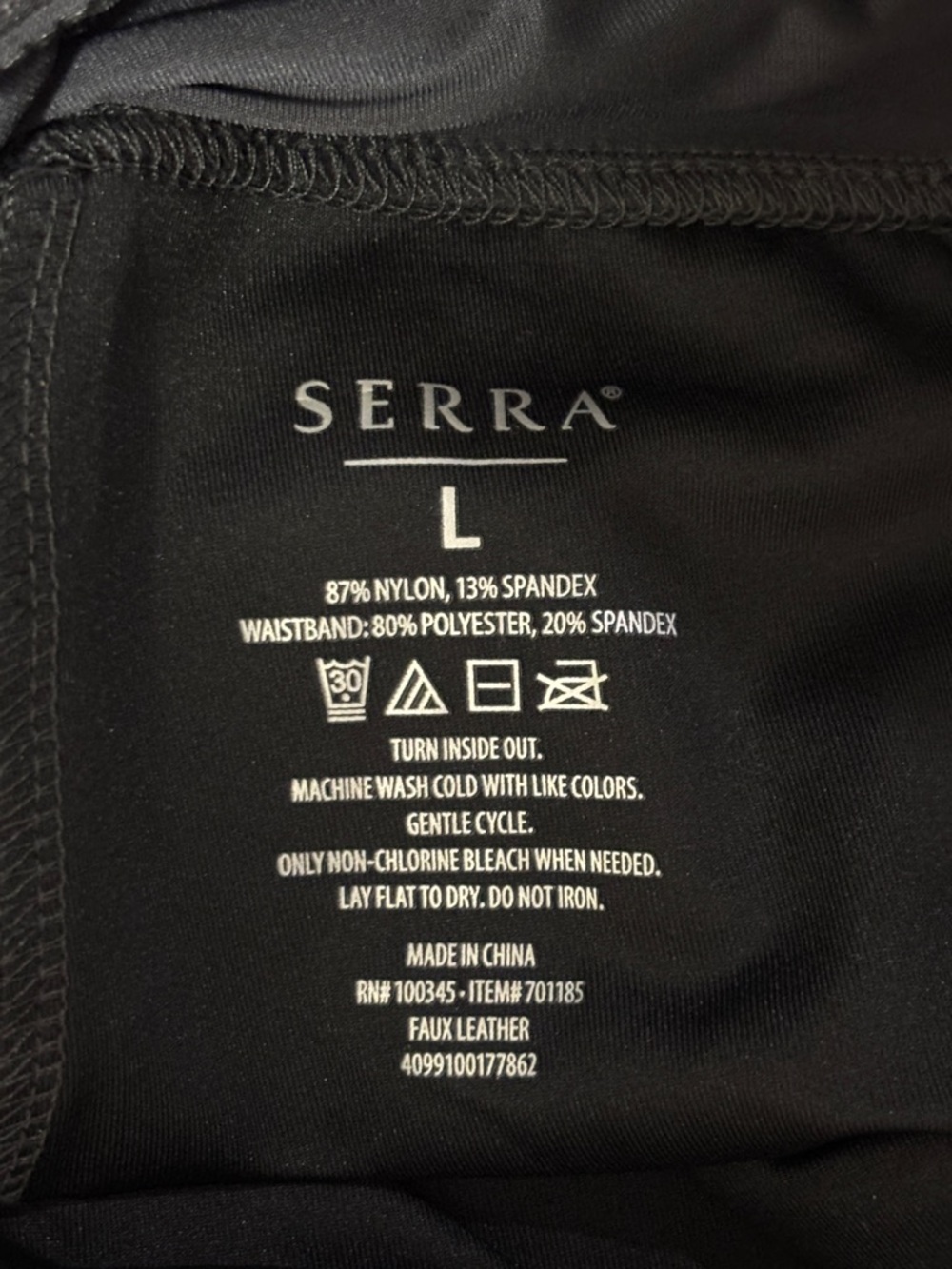 Serra Black Faux Leather Leggings Large Never Worn